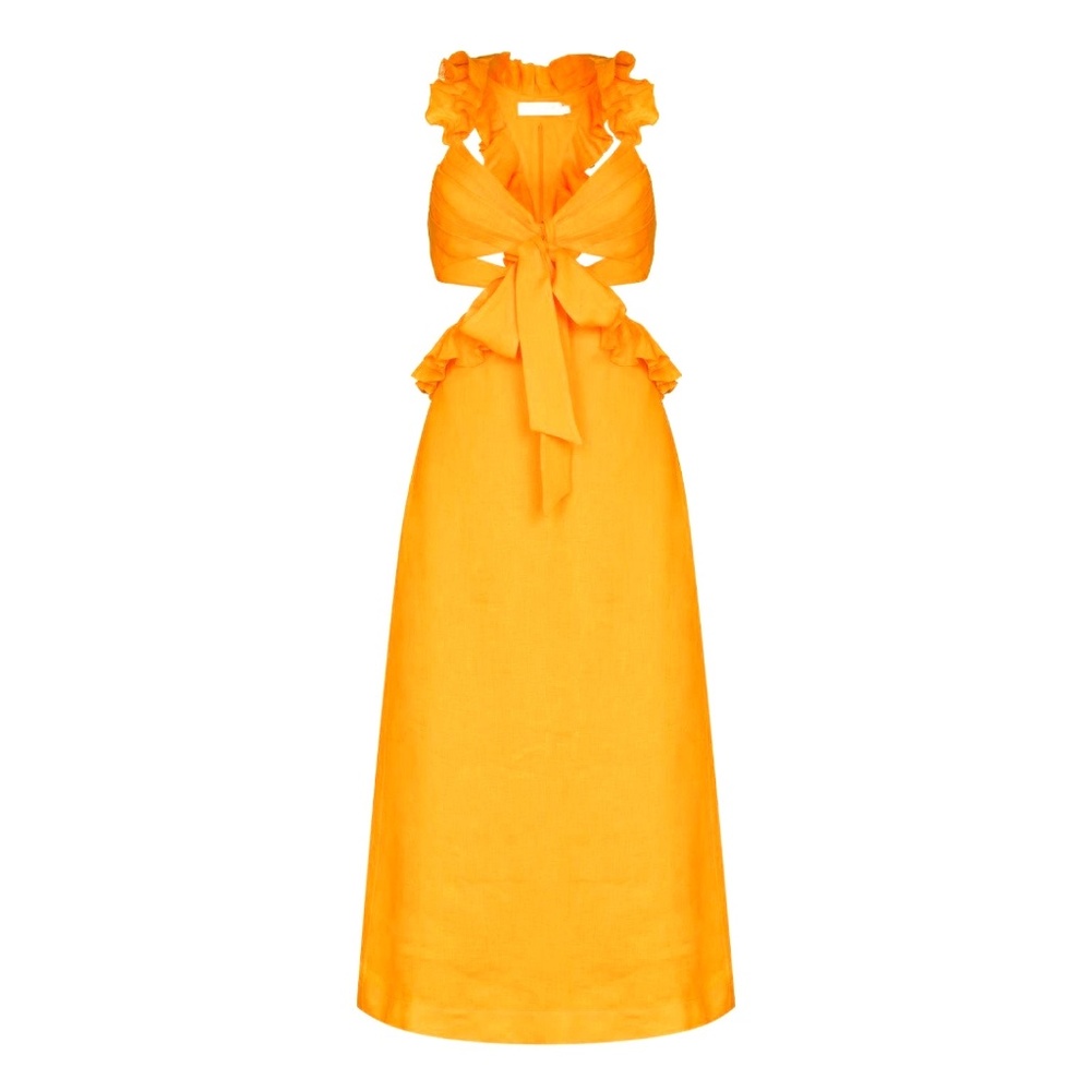 Zimmermann Aliane Ruffle Midi Dress Size 1